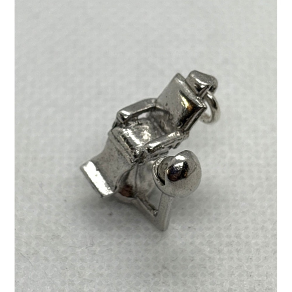 Vintage 3D Moving Dentist Chair Charm Pendant Sterling 925 Silver 2.8g 1960s